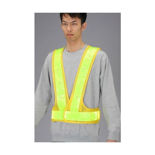 LED安全ベスト フリー 黄/黄 EA983R-61