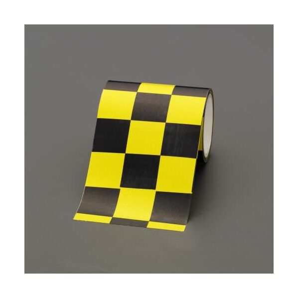 76mmx4.6mチェッカーボードテープ 黄/黒 幅76mm×長さ4.6m EA983GR-26 1
