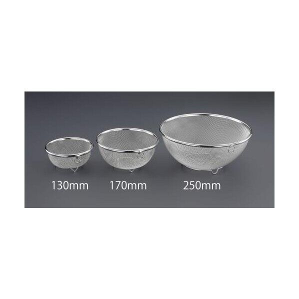 直径250/0.45/14メッシュ洗浄ざる(ステンレス/リング付) φ250×107(H)mm EA992CJ-25 1