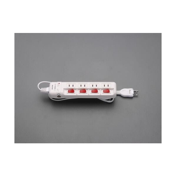 AC125V/15Ax2mタップ4口･個別スイッチ･雷サージ EA815GL-333A 1