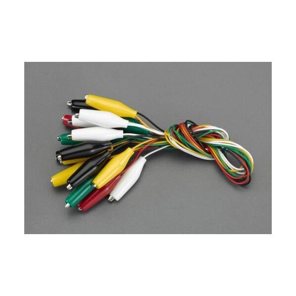 450mm/0.1mm2テストリード両端クリップ/10本