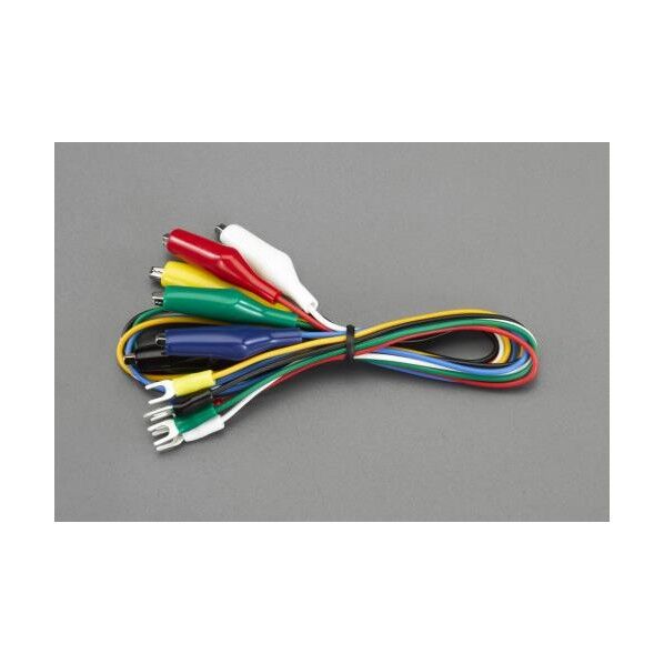 エスコ 500mm/0.3mm2テストリードクリップ・Y形端子/6本 EA940DT-41 1...