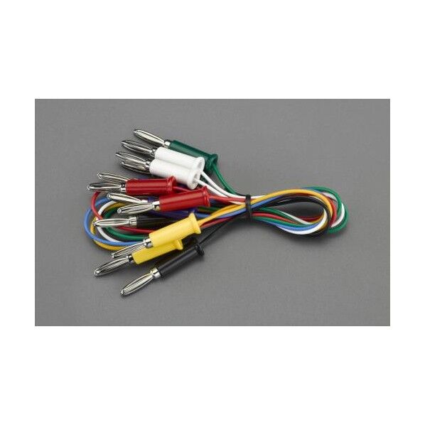エスコ 500mm/0.3mm2テストリード両端バナナプラグ/6本 EA940DT-81 1個...