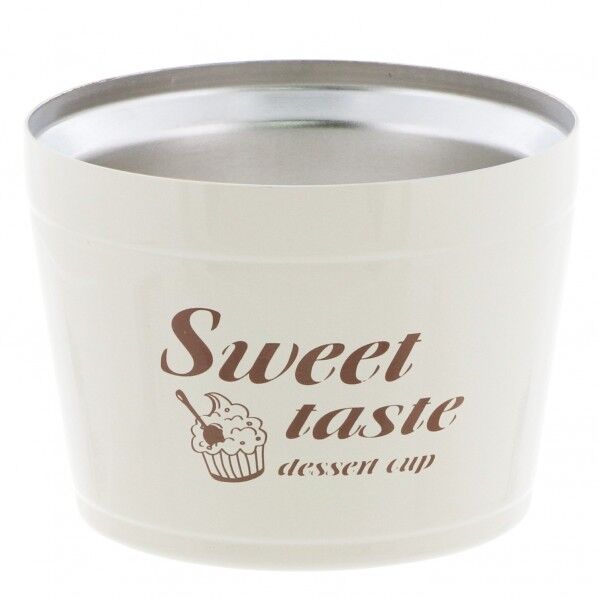 Sweet taste ステンレスデザートカップ アイボリー Φ7.7×5.6cm ND-8171 1個