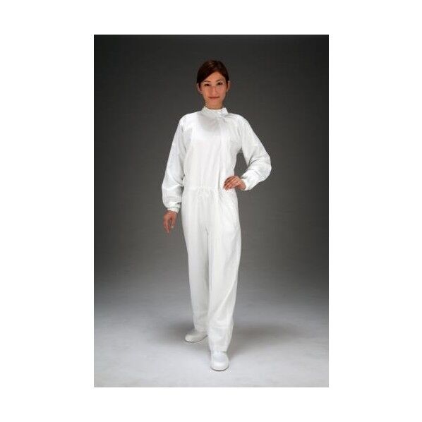 クリーンルーム用継ぎ作業服(サイドファスナー) 白 M EA996DA-1 1