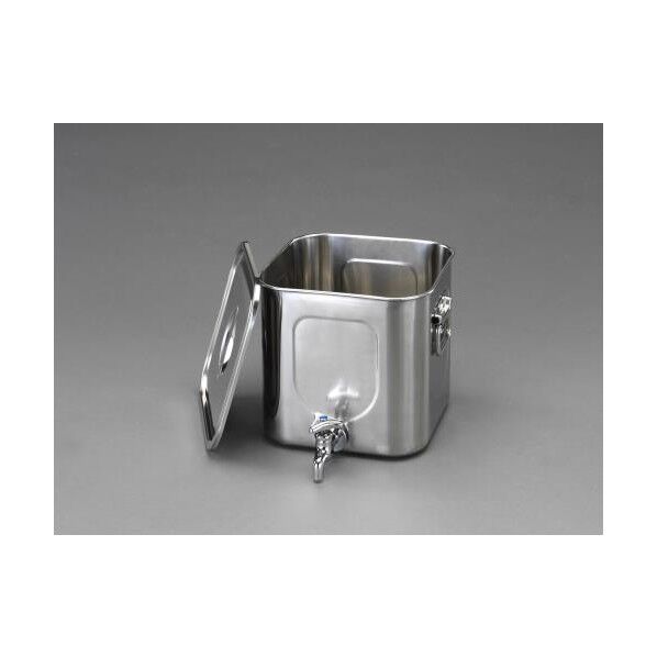 エスコ(esco) 300x300x300mm 角型容器(蛇口付/ステンレス製) EA508SB-267