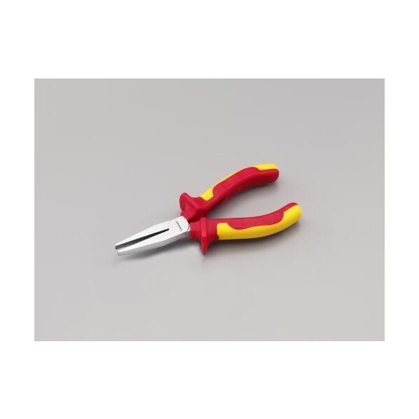 エスコ 絶縁フラットノーズプライヤー 160mm EA537SN-1 1...