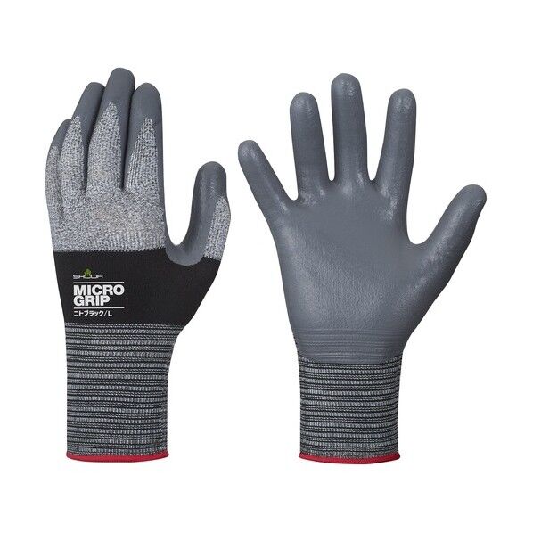 ニトリルゴム背抜き手袋 No.374 マイクログリップ ニトブラック