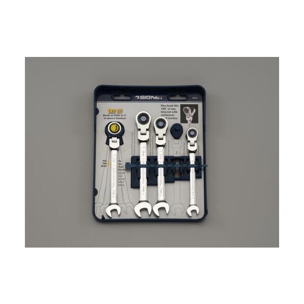 4本組 コンビネーションギアレンチ(首振り) EA614LK 1