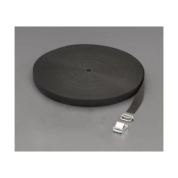 20x1.2mm/50m 平織バンド･バックルセット(黒)