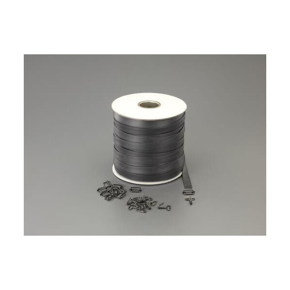20x2.0mmx100m 平ゴムロープ(金具付) EA628WL-420 1
