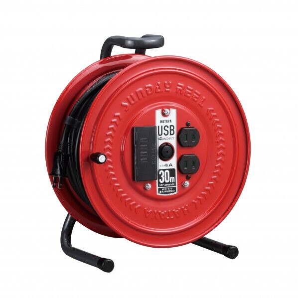 ハタヤ USBポート付コードリール S-30U4 1個...
