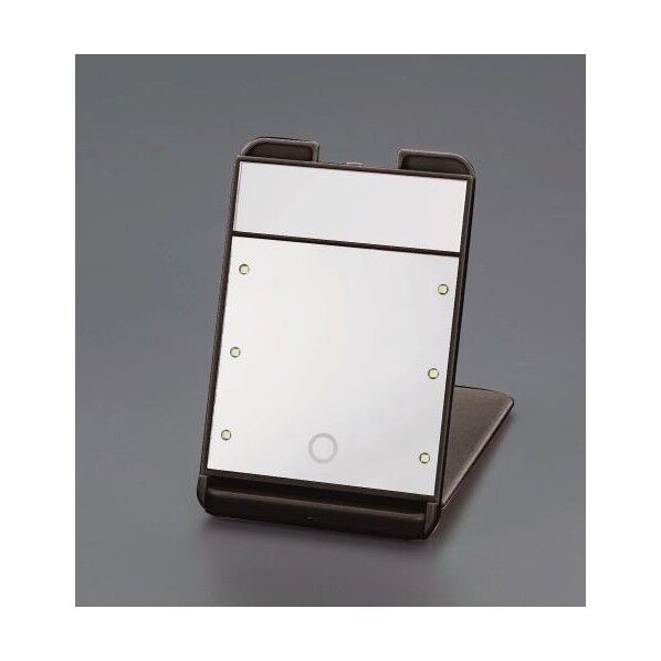 87x 87mm コンパクトミラー(LEDライト付) EA724YG-1 1