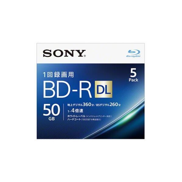 50GB BD-R(ビデオ用 4倍速/5枚)
