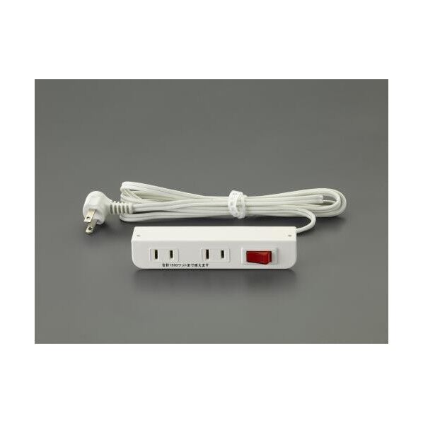 AC125V/15Ax1.9m コンセント/ねじ止(スイッチ付) EA815HJ-31 1