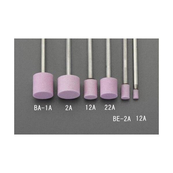 12x12mm/3mm軸 軸付砥石(赤)