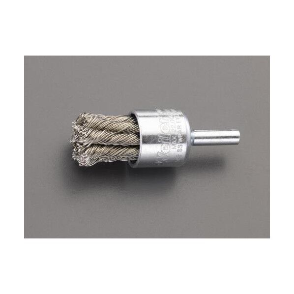 19mm/6.4mm軸 エンド型軸付ブラシ(ステンレス製)