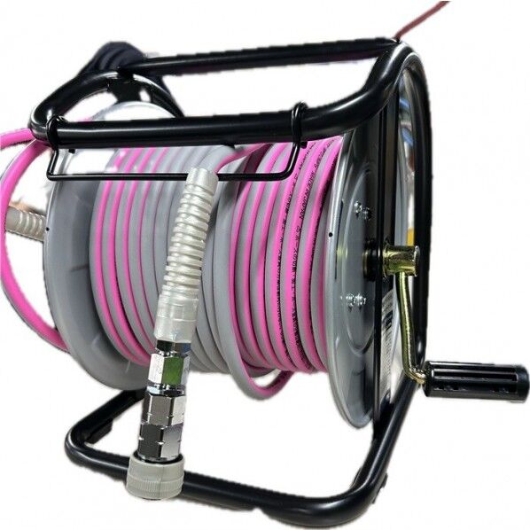 高圧用C型ドラム 回転台無し エアーライズホース付 ピンク 30m ARD-630P-C 1台