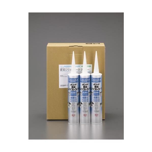 エスコ 変成シリコンコーク(ノンブリード/クリア/10本) 333ml EA930AE-31 1