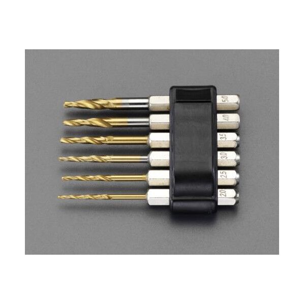 2.0-5.0mm/6本組 木工下穴ドリル(六角軸) EA824DK 1