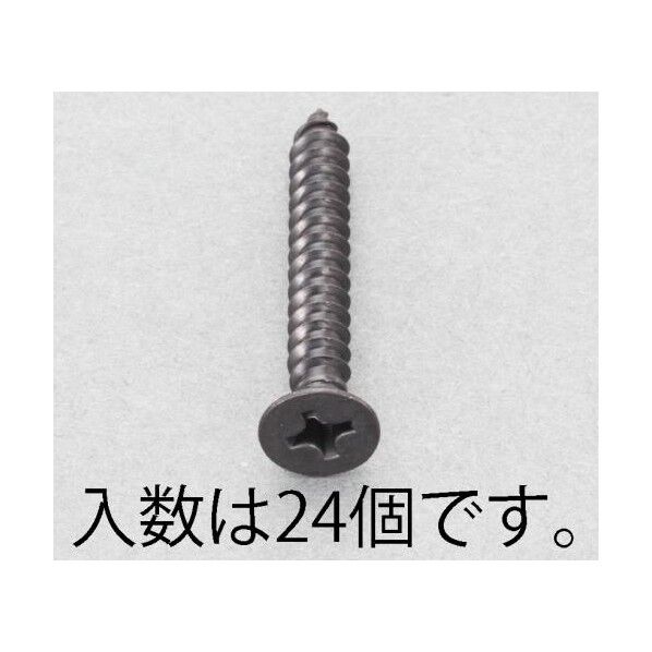 4x16mm 皿頭タッピングビス(ステンレス/黒色/24本)