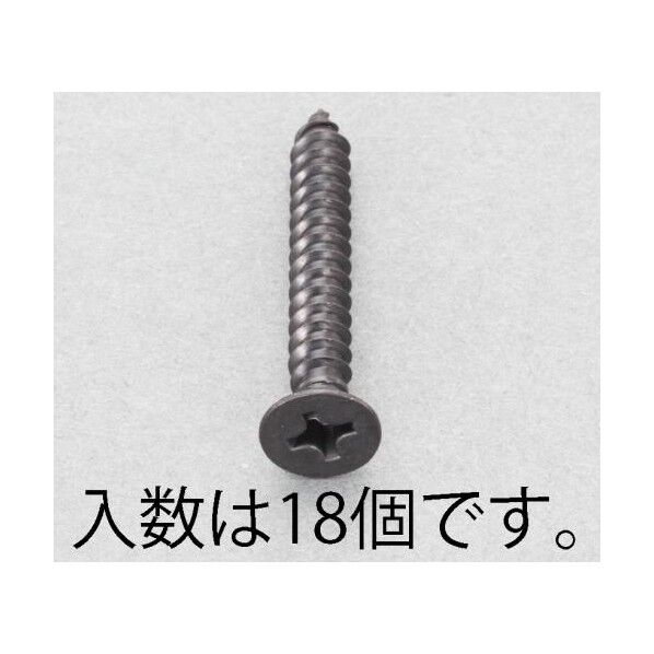 5x25mm 皿頭タッピングビス(ステンレス/黒色/18本)