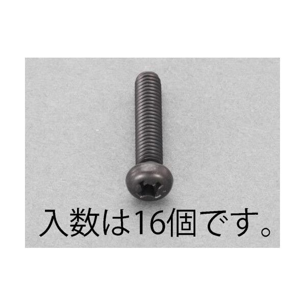 M4x15mm ナベ頭小ねじ(ステンレス/黒色/16本)