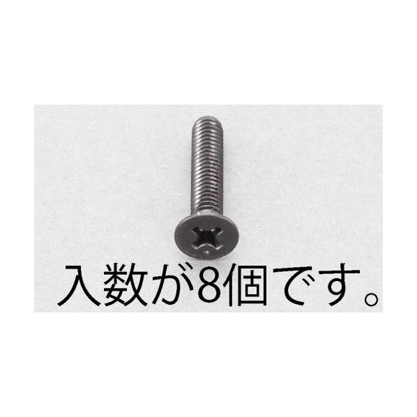 M6x25mm 皿頭小ねじ(ステンレス/黒色/8本)