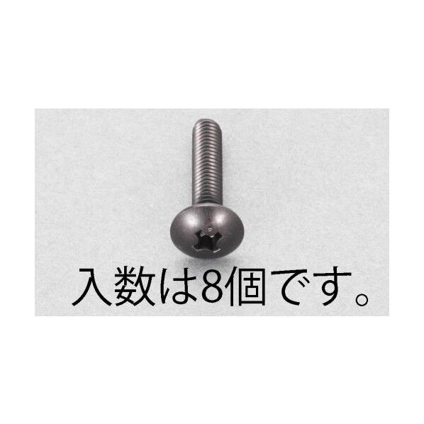 M5x 6mm トラス頭小ねじ(ステンレス/黒色/8本)