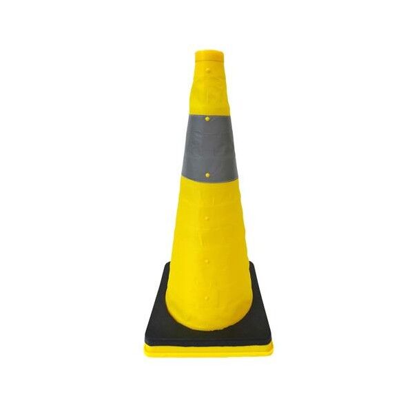 295x295x620mm カラーコーン(伸縮式・黄/ウエイト付)