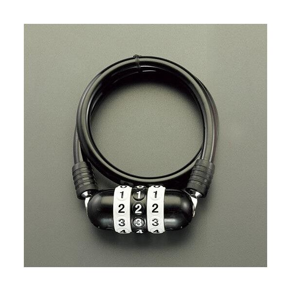 φ12x700mm ワイヤーロック(大型ダイヤル/ブラック)