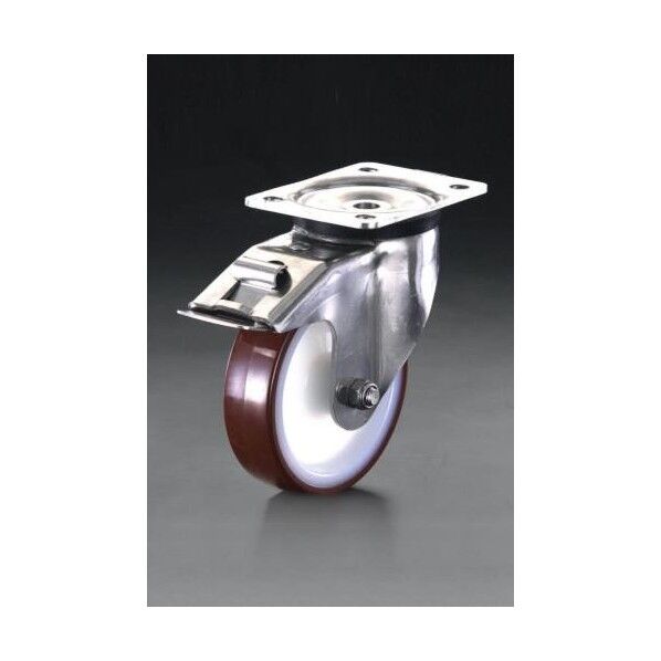 100mm キャスター(自在・後ブレーキ付・ステンレス製)
