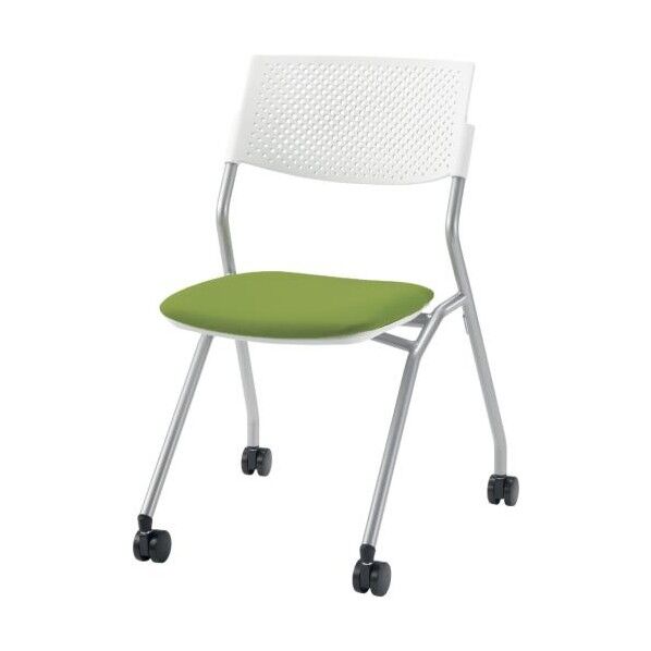 ビジネスチェアーモスグリーン/シルバーメタリック ガーデンテーブル・チェア EA956XA-106 1個