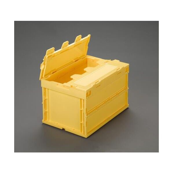 530x366x338mm/49.2L 折畳コンテナ黄/蓋付