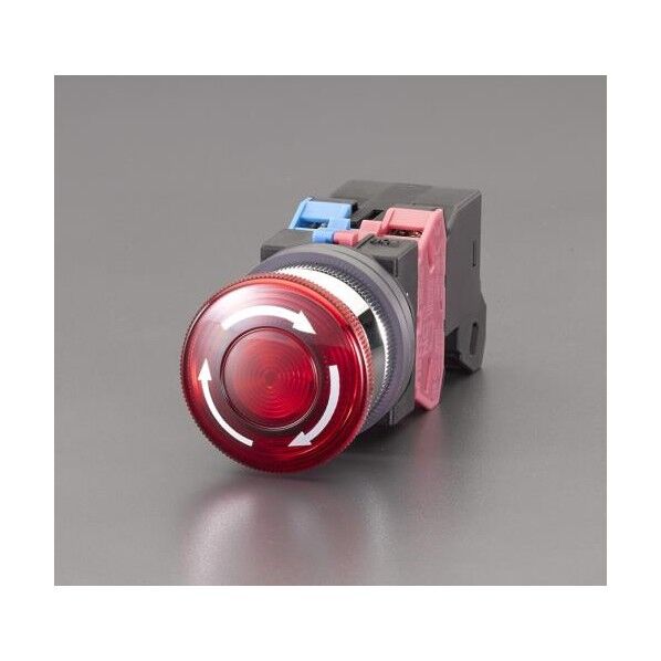 AC100V 押しボタンスイッチLED照光大型/赤