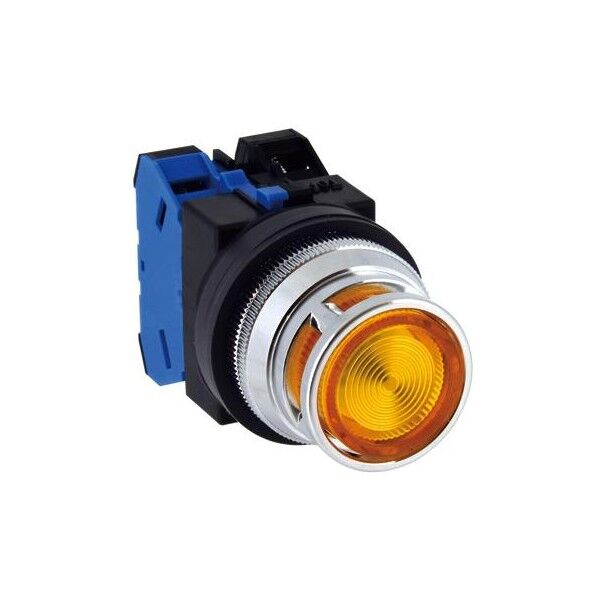 AC/DC24V 押しボタンスイッチLED照光フルガード/橙 スイッチボックス EA940DA-74A 1個