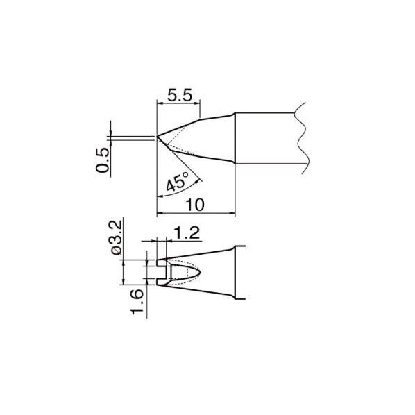 φ3.2mm 用こて先 こて先 EA304AP-20