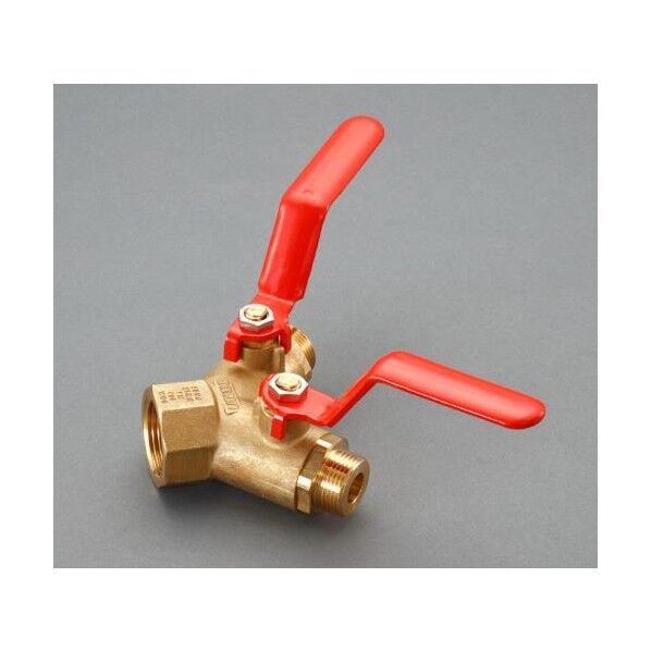 異径三方ボールバルブ G3/4in×G1in