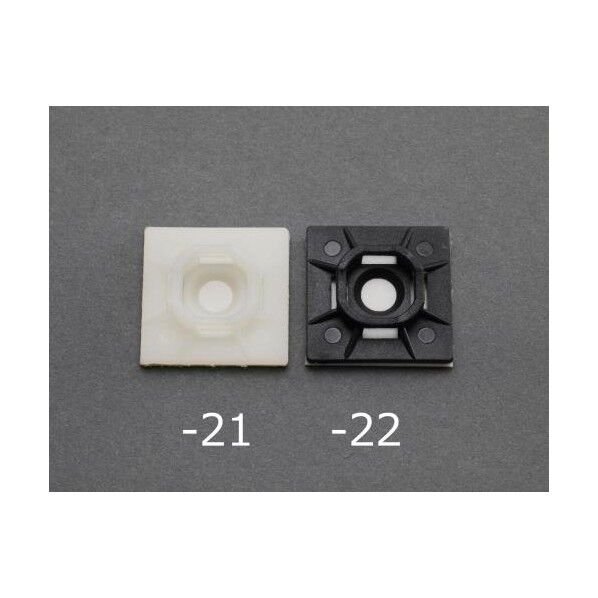25x25mm 結束バンド用ベース(粘着付/白/5個)