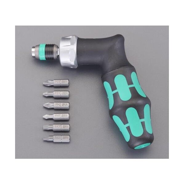 エスコ ドライバーハンドルセット(ラチェット式) 1/4inHex EA560WB-42 1個...