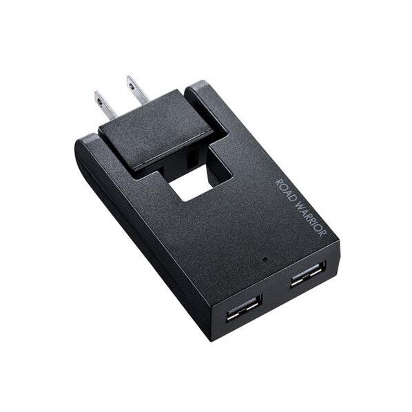 AC100-240V USB充電タップ(2ポート/ブラック) EA764A-211 1個