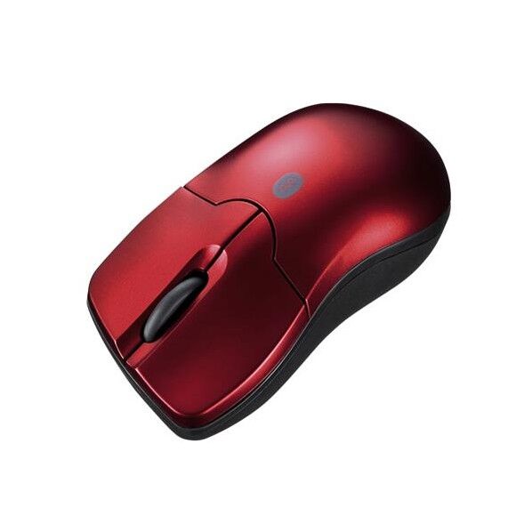 [単4x2本] ワイヤレス光学式マウス (レッド)