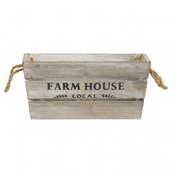 ヴィンテージウッドボックス ナチュラルホワイト 33×18×15.7cm ND-9241 1個