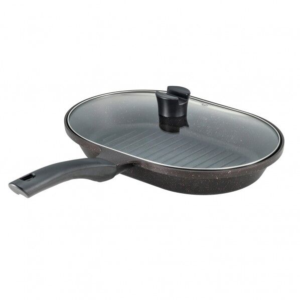 ピンクダイヤモンドコート フィッシュ&グリルパン IH ガラス蓋付 44.5×33.5×11.2cm ND-4596 1個