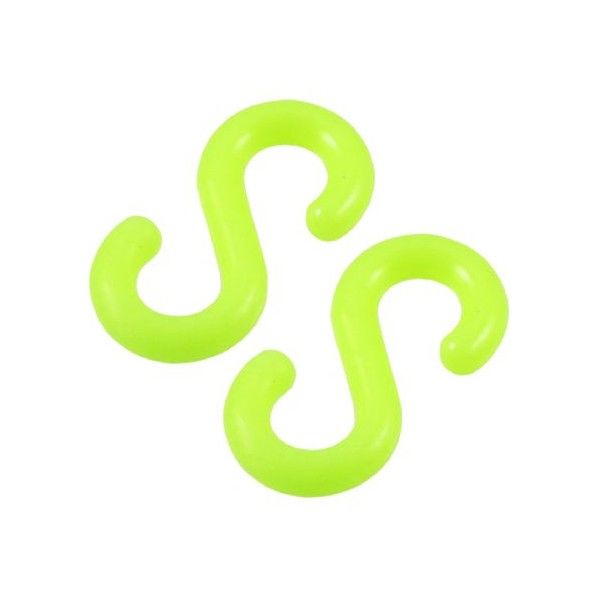 プラスチックSフック #8 2PC 蛍光黄 1個