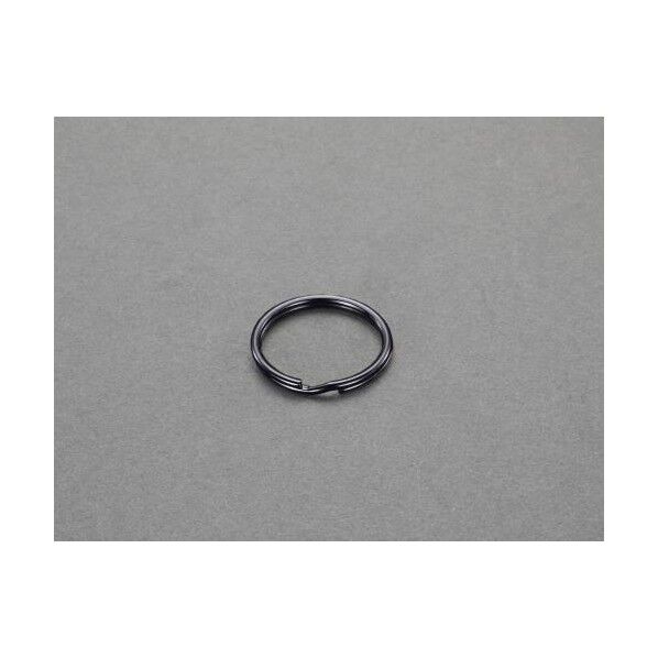 21.5x1.6mm キーリング(ブラック/スチール製/10個)