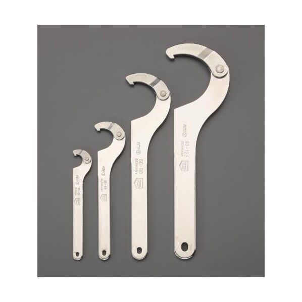 エスコ(esco) 20-155mm 4本組自在フックレンチセット(ステンレス製) EA613XE 1個...