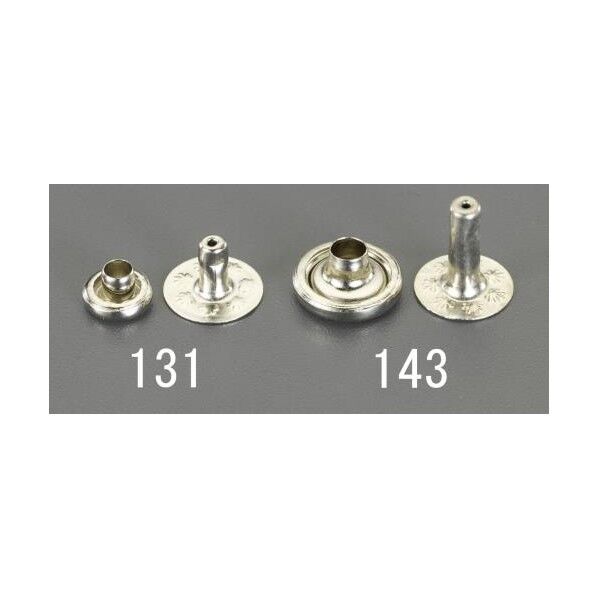 6mm/  6-9mm カシメピン(スチールニッケルメッキ/100組) EA576MV-131 100個