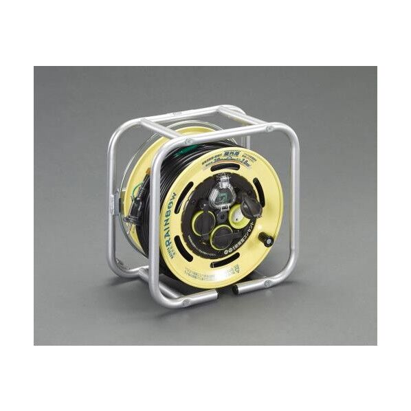 AC125V/15A/30m コードリール(防雨・漏電遮断器付