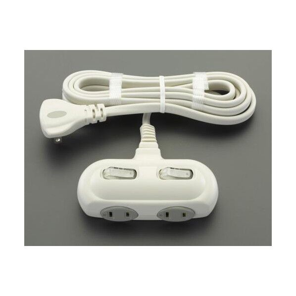 AC125V/15Ax 2m 個別スイッチ付タップ